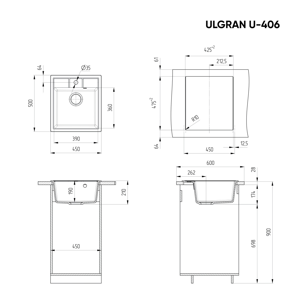 Мойка Ulgran U-406