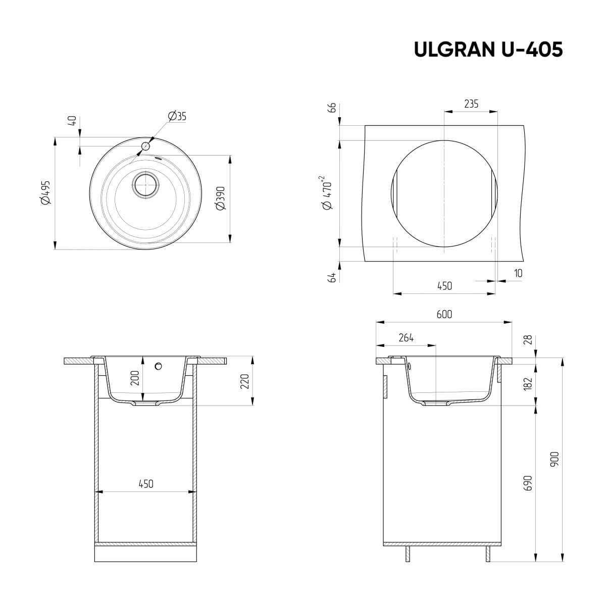 Мойка Ulgran U-405