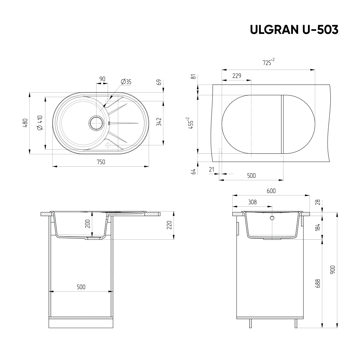 Мойка Ulgran U-503