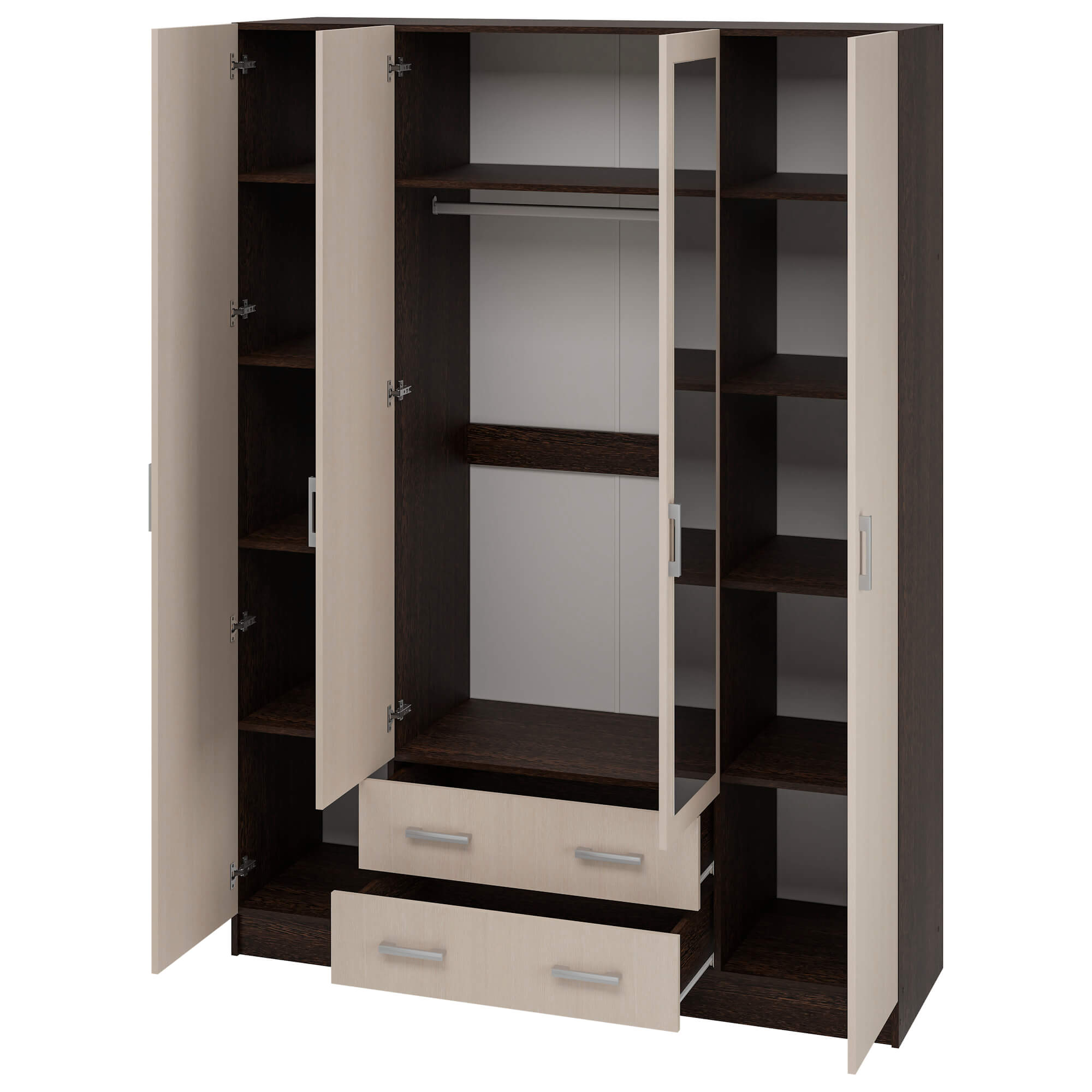 Квадро Шкаф дуб венге/дуб белфорд