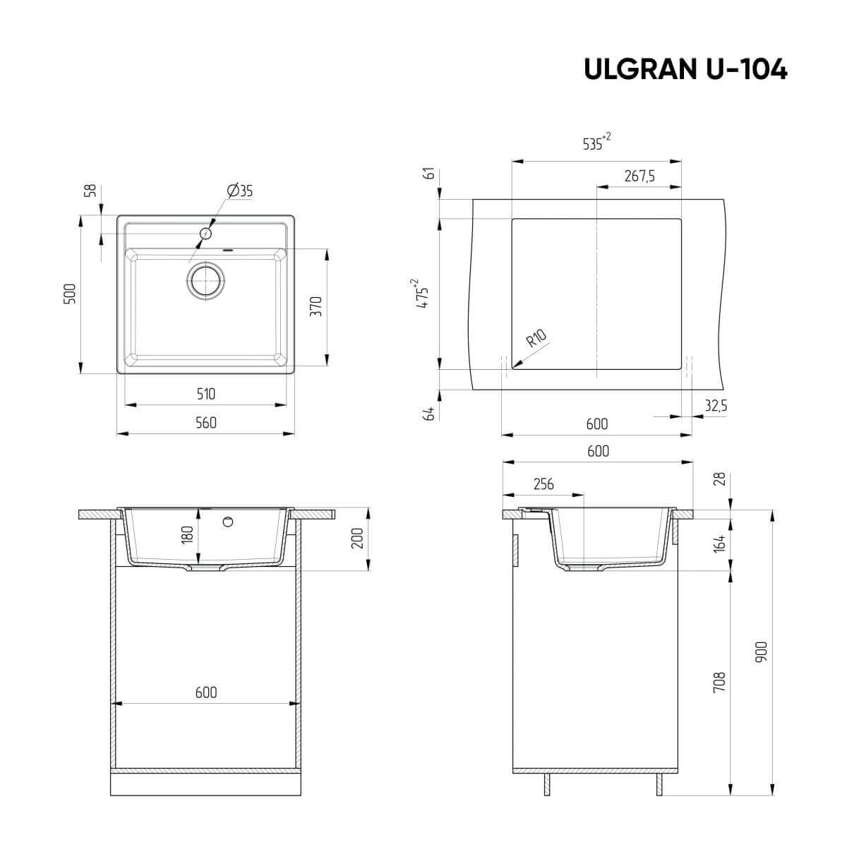 Мойка Ulgran U-104