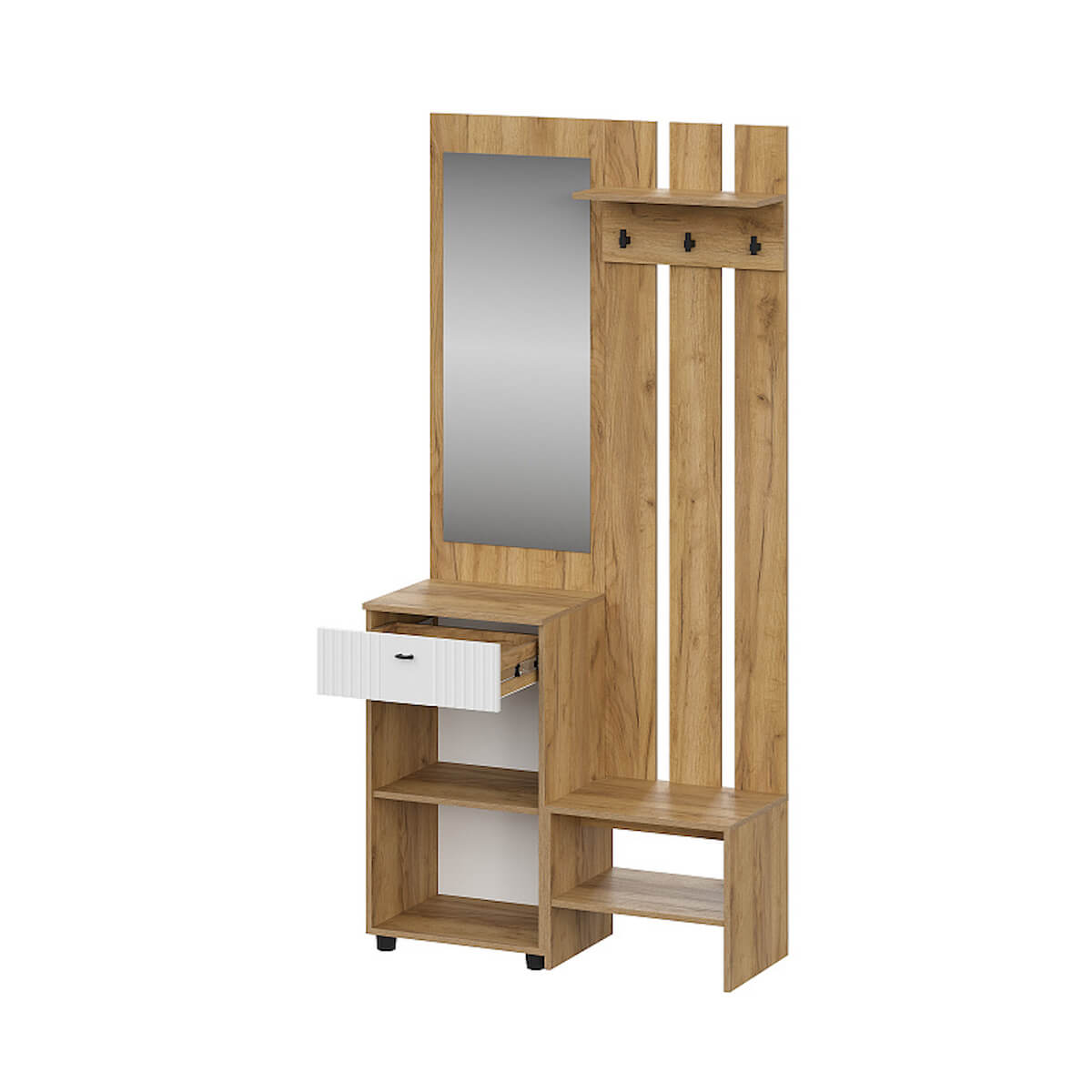 МС "Милан" Вешалка (исполнение 1) Дуб Золотой/Белый Матовый