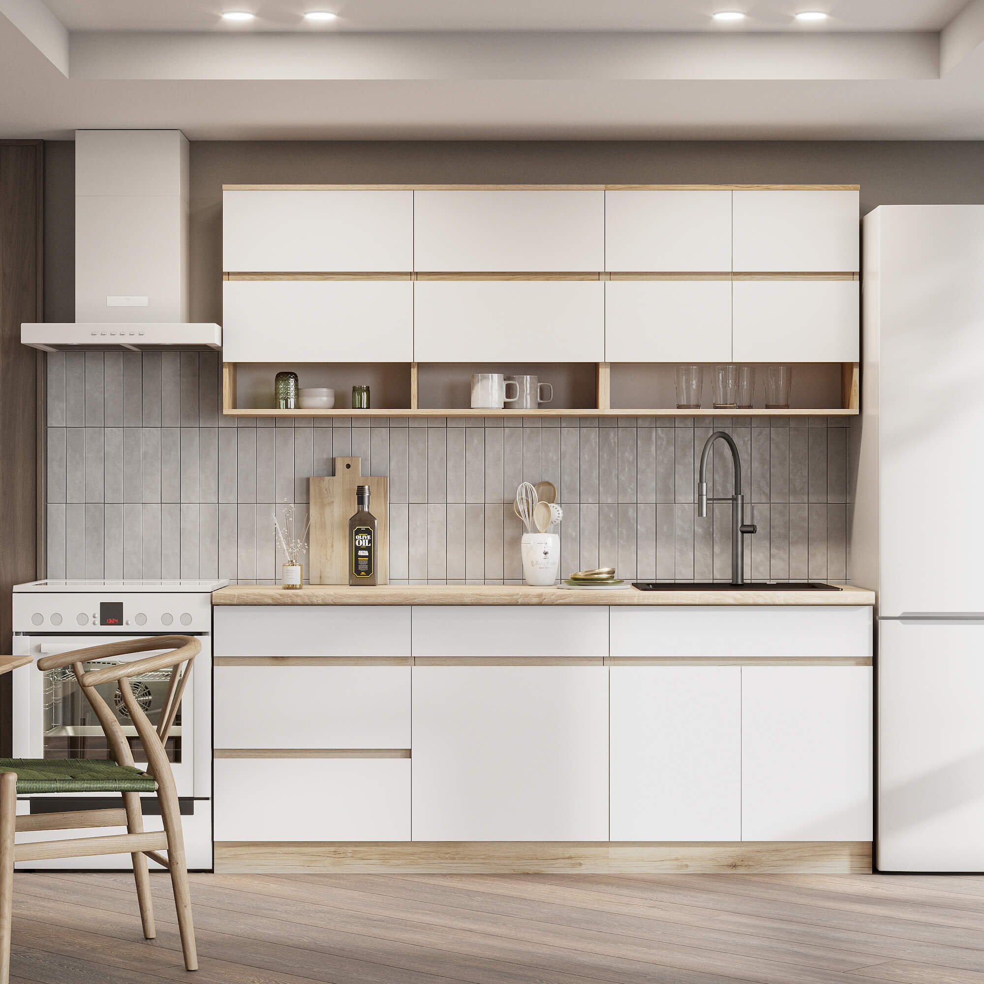 КГ "Брауни" 2,0м Дуб Делано/Белый/Дуб Сонома